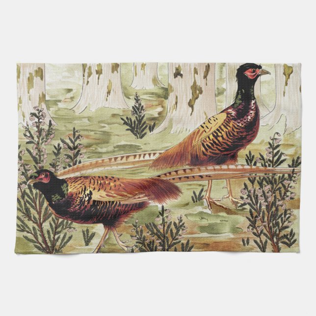 Linge De Cuisine Faisans ordinaires de Maurice Pillard Verneuil (Horizontal)