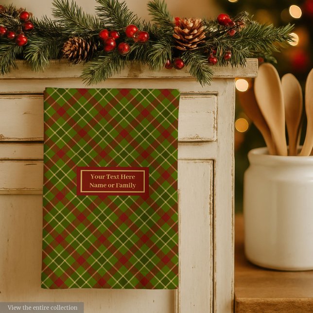 Linge De Cuisine Fall Tartan Hand Towel Personalized Checkered (Fall Tartan Hand Towel Personalized Checkered Accent)