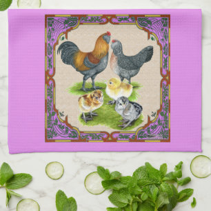 Linge De Cuisine Famille Ameraucana encadrée