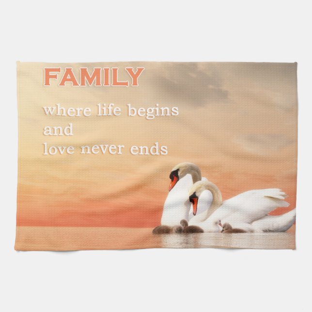 Linge De Cuisine Famille de cygne (Horizontal)