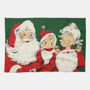 Linge De Cuisine Famille de Père Noël Rétro Milieu de Siècle – Kits