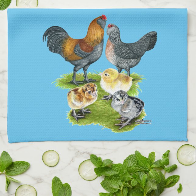 Linge De Cuisine Famille de poulets Ameraucana (Plié)