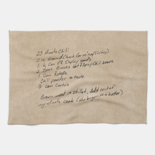 Linge De Cuisine Famille de recettes manuscrite Conserver une photo