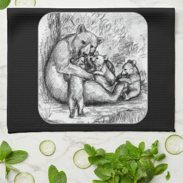 Linge De Cuisine Famille d'ours (Plié)
