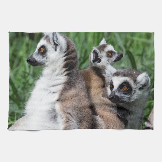 Linge De Cuisine Famille Lemur à queue de ceinture (Horizontal)