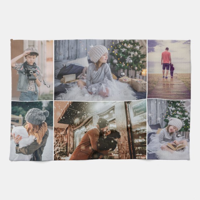 Linge De Cuisine Famille moderne 6 Photo Collage de conservation (Horizontal)