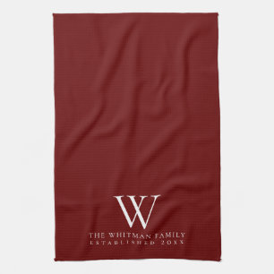 Linge De Cuisine Famille Monogramme Cuisine rouge