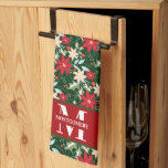 Linge De Cuisine Famille Monogramme Noël Plaqué<br><div class="desc">Votre nom et prénom personnalisent cette serviette de cuisine avec un motif de Noël rouge,  vert et crème. Parfait pour votre décor maison ou offrir en cadeau. CORRESPONDRE des articles dans notre magasin.</div>