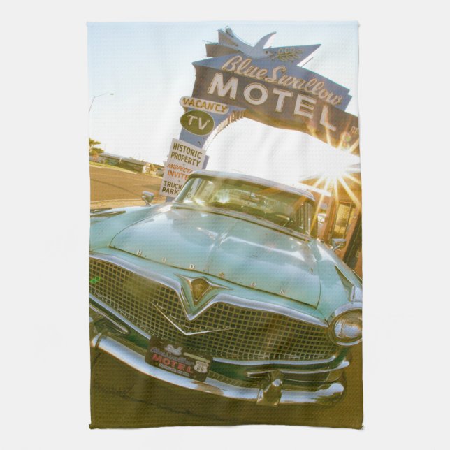 Linge De Cuisine Famous Blue Swallow Motel on Route 66 (Vertical)