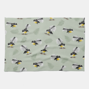 Linge De Cuisine Fantail NZ Motif d'oiseaux indigènes