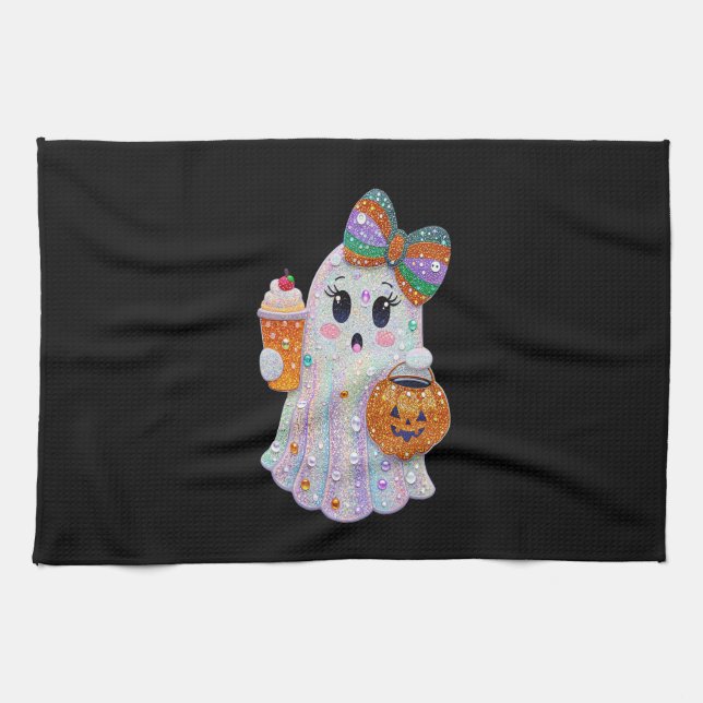 Linge De Cuisine Fantômes à strass Halloween tendance (Horizontal)