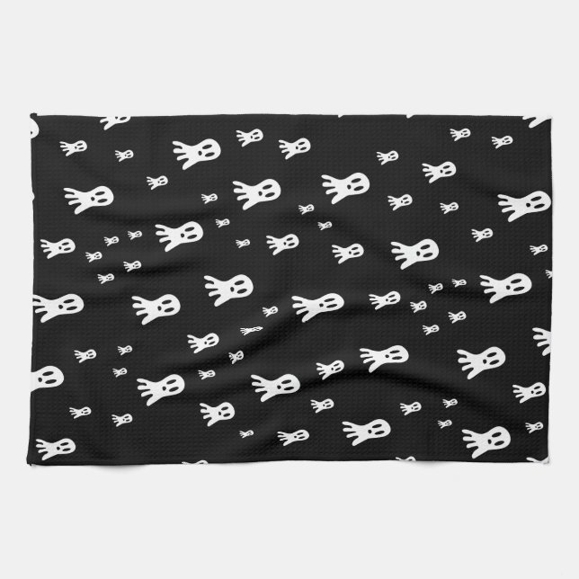 Linge De Cuisine Fantômes d'Halloween foncé (Horizontal)