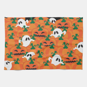 Linge De Cuisine Fantômes d'Halloween Patch de citrouille hantée