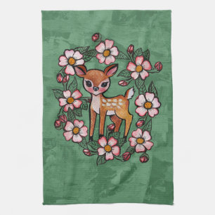Linge De Cuisine Faon floral