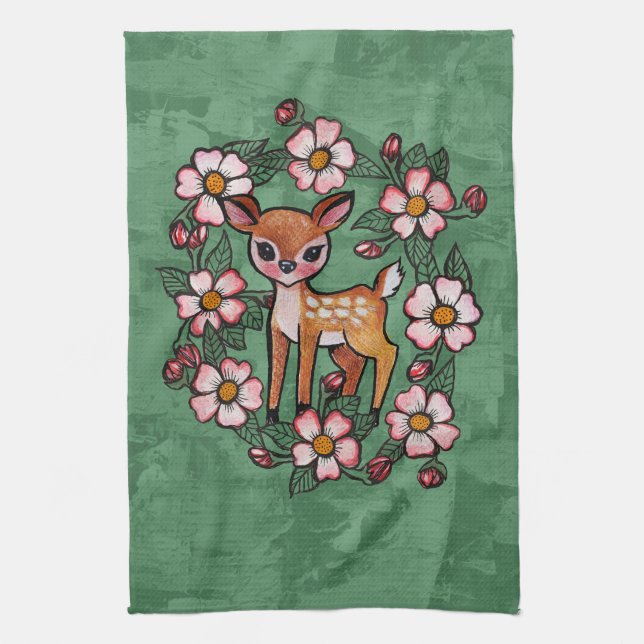 Linge De Cuisine Faon floral                                        (Vertical)