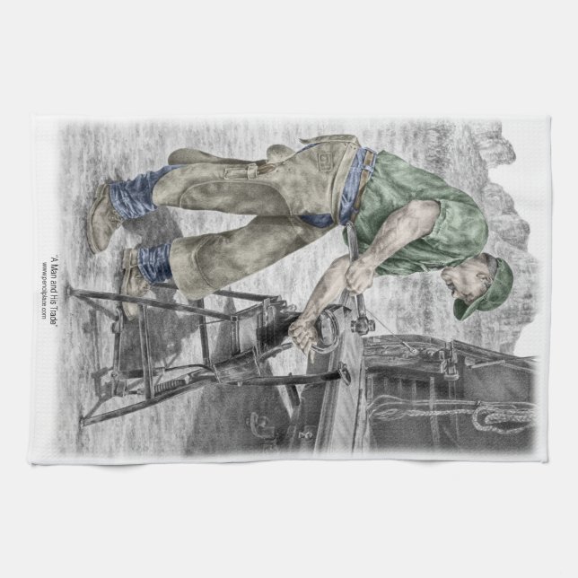 Linge De Cuisine Farrier Blacksmith en utilisant Anvil (Horizontal)