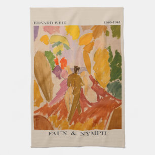 Linge De Cuisine Faune et Nymphe 1941 par Edvard Weie