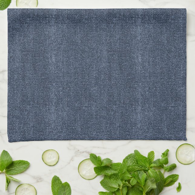 Linge De Cuisine Faux Denim Blue Jean (Plié)