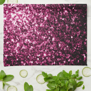Linge De Cuisine Faux pailletés brillants rose foncé