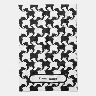Linge De Cuisine Faux pied de poule avec Chiens mode K Towel 2