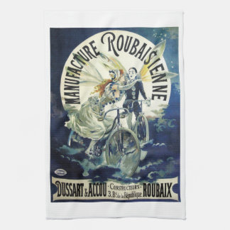 Linge De Cuisine Fées Art nouveau vintage, Pierrot à bicyclette Lun
