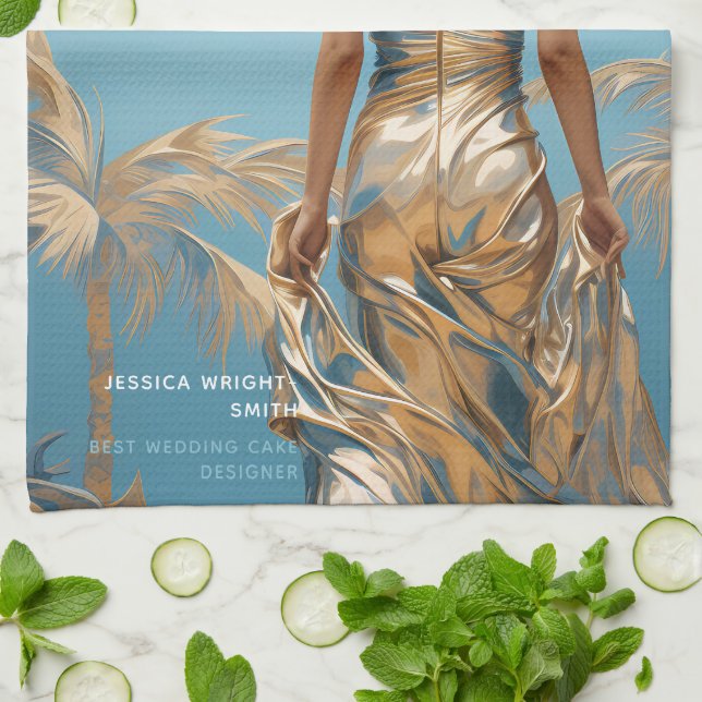 Linge De Cuisine Femme en Champairie robe couleur bleu esthétique (Plié)