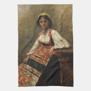 Linge De Cuisine Femme italienne (La Morieri) par Corot