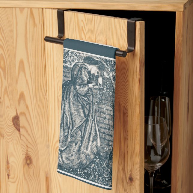 Linge De Cuisine Femme Lire dans un jardin (Pliage en tiers)