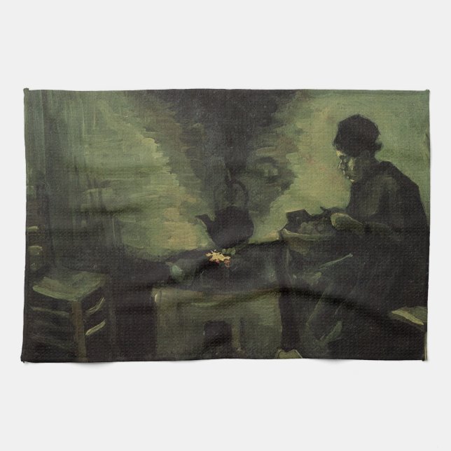 Linge De Cuisine Femme paysanne par foyer par Vincent van Gogh (Horizontal)