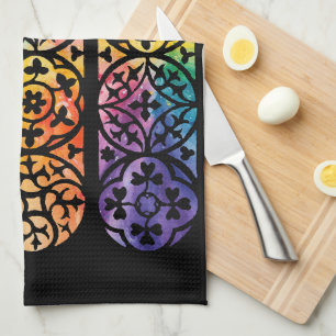 Linge De Cuisine Fenêtre gothique Fierté arc-en-ciel