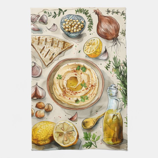 Linge De Cuisine Ferme à table Recette de houmous : Aliments biolog (Vertical)