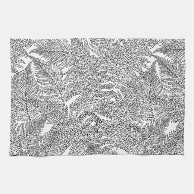 Linge De Cuisine Ferme en noir et blanc (Horizontal)