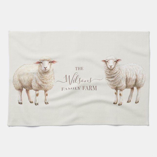 Linge De Cuisine Ferme familiale Mouton rustique  (Horizontal)