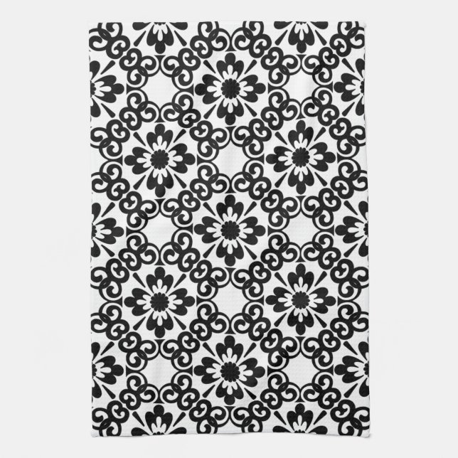 LINGE DE CUISINE FERME MODERNE CARRELAGE NOIR ET BLANC (Vertical)