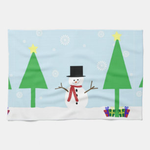 Linge De Cuisine Festif Noël Snowman