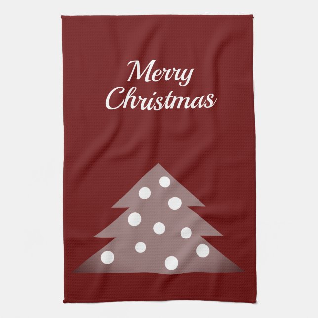 Linge De Cuisine Festif Red Christmas Tree Holiday (Vertical)
