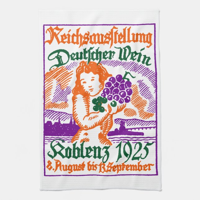 Linge De Cuisine Festival allemand du vin 1925 (Vertical)