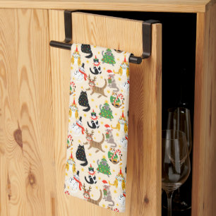 Linge De Cuisine Festive Chats Motif de Noël