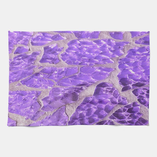 Linge De Cuisine Festive Chic violet brillant Pierres de Parties sc (Horizontal)