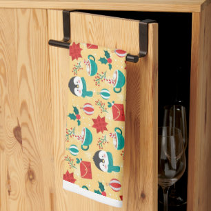 Linge De Cuisine "Festive Motif de Fête des Pingouins"