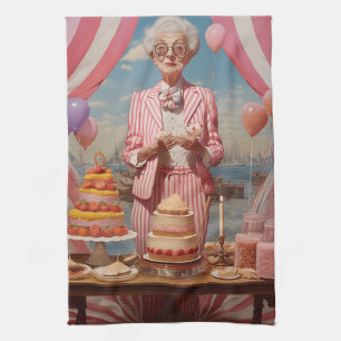 Linge De Cuisine Fête d'anniversaire de la Dame rose