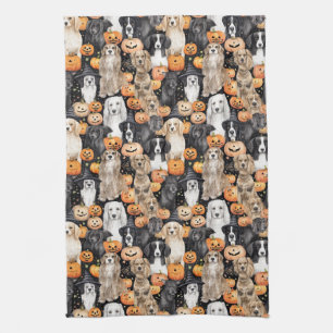 Linge De Cuisine Fête de chien d'Halloween - Races de chiens mignon
