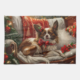 Linge De Cuisine Fête de Noël de chien de Papillon