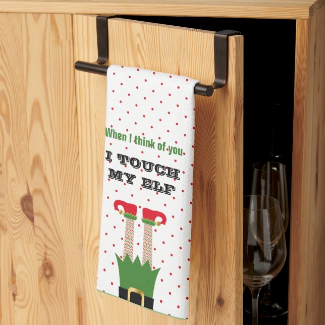 Linge De Cuisine Fête de Noël drôle de vacances Elfe  (Pliage en tiers)