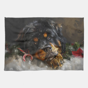 Linge De Cuisine Fête de Noël du chien Mastiff Tibétain