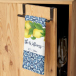 Linge De Cuisine Fête des mariées mariage Anniversaire Cadeau perso<br><div class="desc">Mariage Fête des mariées Anniversaire Cadeau personnalisé nom thé cuisine serviette. Méditerranée côte amalfitaine carreaux bleu motif et citrons,  mélange bleu et jaune. Fait un beau cadeau mariage,  cadeau de douche nuptiale,  cadeau d'anniversaire ou tout cadeau spécial d'occasion.</div>