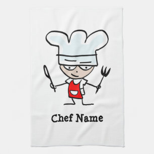 Linge De Cuisine Fête des pères cadeau chef personnalisé dessin 