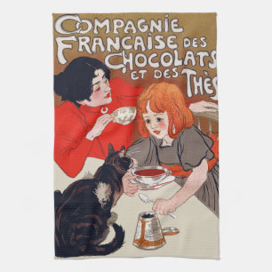 Linge De Cuisine Fête du chocolat français Steinlen Art