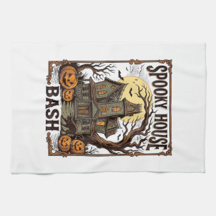 Linge De Cuisine Fête Maison Hantée Gravure Vintage Halloween Dé