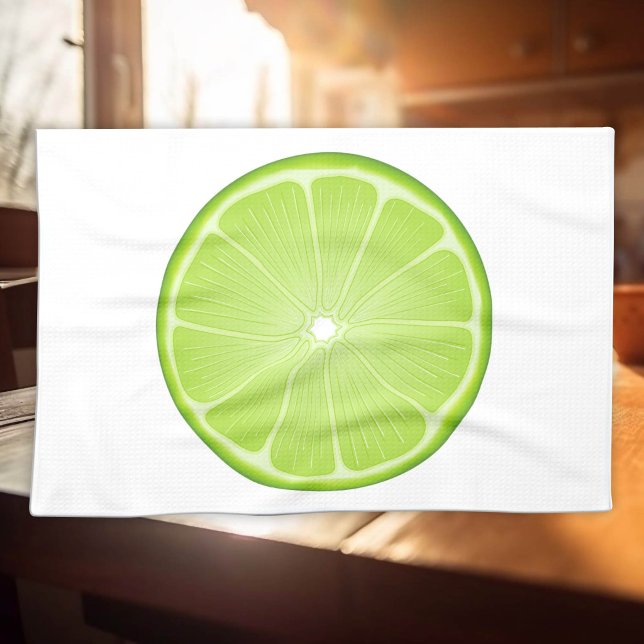 Linge De Cuisine Fête Tropicale au Citron Vert (Tropical Lime Party Kitchen Towel. Spruce up your kitchen with our vibrant Lime Slice! )